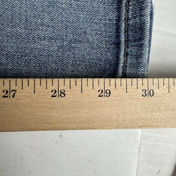 Judy Blue Jean Women Measured 35x30 Boyfriend Blue Faded Distressed Denim Tag 32 - Picture 12 of 16